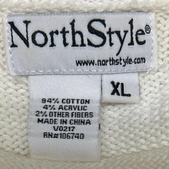 North Style SZ XL White Shamrock Graphic Sweater St. Patrick's Day Lucky Charm - Picture 6 of 7